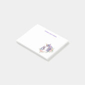 Zauberhafte Einhorn-Mama & Baby Watercolor Post-it Klebezettel (angewinkelt)