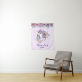 Zauberhafte Einhorn-Mama & Baby Watercolor Wandteppich (Beispiel)