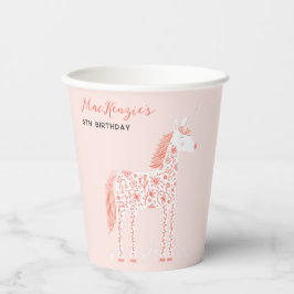 Zauberhafte Einhorn Rosa Geburtstagsparty Pappbecher