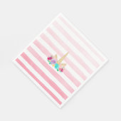 Zauberhafte Einhorn-Rosa-Rosa-Streifen Napkins Serviette (Ecke)