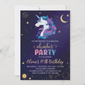 Zauberhafte Einhorn-Schlummerfeier Einladung (Vorderseite)