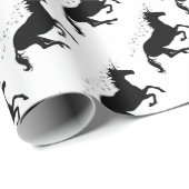 Zauberhafte Einhorn-Silhouette Elegantes Schwarzes Geschenkpapier (Rolleneckpunkt)
