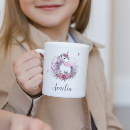 Zauberhafte Einhorn Wasserfarbe Rosa Name Kaffeetasse