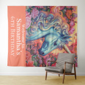 Zauberhafte Einhorngeburtstage Wandteppich (Beispiel (Horizontal))