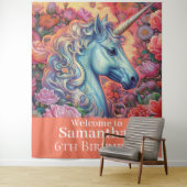 Zauberhafte Einhorngeburtstage Wandteppich (Beispiel)