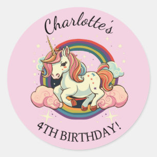 Zauberhafte Einhornkleber Runder Aufkleber