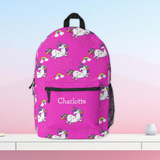 Zauberhafte Einhornträume: Rosa Sparkle Abenteuer Bedruckter Rucksack