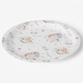 Zauberhafte Einhornwelt Pappteller (Schrägansicht)