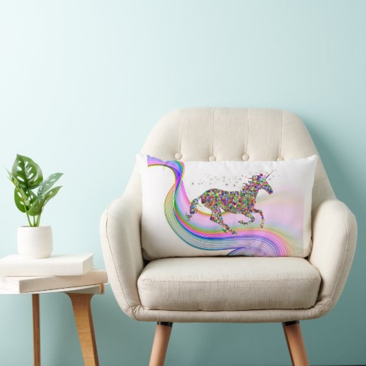 Zauberhafte Einhornwerfen Kissen mit Kindername. (Stuhl )