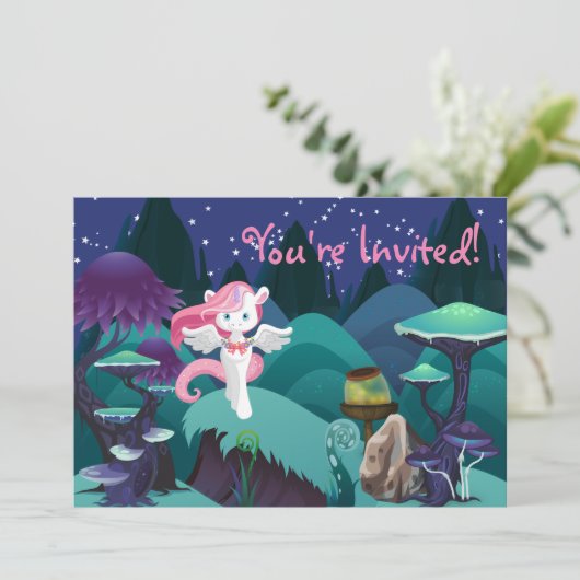 Zauberhafte Einladung zum Geburtstag (Stehend Vorderseite)