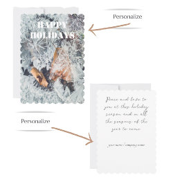 Zauberhafte Eiskristalle mit gefallenen Blätter Feiertagskarte