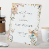 Zauberhafte Fairy Garden Fall Blumendusche Sockelschild (In Situ)