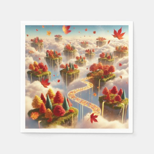 Zauberhafte Fallbäume in der Sky Découpage Napkins Serviette (Vorderseite)