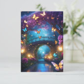 Zauberhafte Fantasiekarte mit Schmetterlingen Einladung (Stehend Vorderseite)