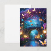 Zauberhafte Fantasiekarte mit Schmetterlingen Einladung (Vorne/Hinten)