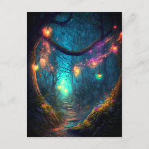 Zauberhafte Fantasy Fairy Lights Postkarte