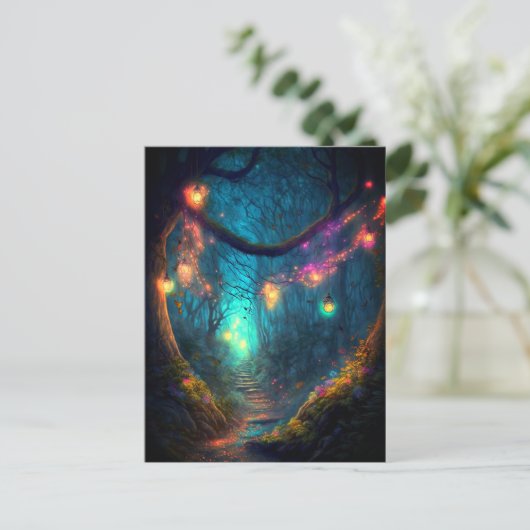 Zauberhafte Fantasy Fairy Lights Postkarte (Stehend Vorderseite)