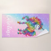 Zauberhafte farbenfrohe Einhorn Badehandtuch (Badehandtuch)