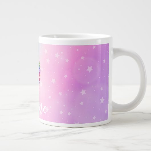 Zauberhafte farbenfrohe Einhorn Jumbo-Tasse (Rechts)