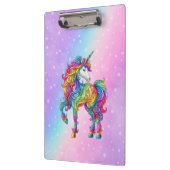 Zauberhafte farbenfrohe Einhorn Klemmbrett (Links)