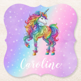 Zauberhafte farbenfrohe Einhorn Untersetzer