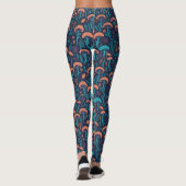 Zauberhafte, farbenfrohe Holzpolstermuster Leggings (Rückseite)