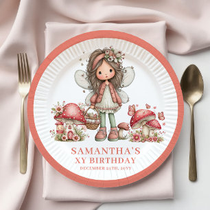 Zauberhafte Fee 6. Geburtstag Pastell Blumen Papie Pappteller