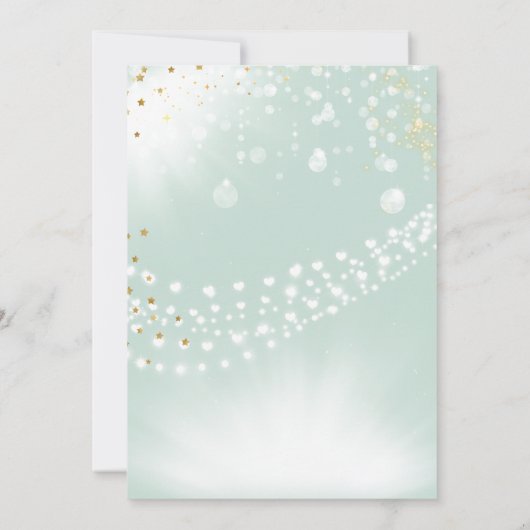 Zauberhafte Fee auf dem schwingenden Kindergeburts Einladung (Rückseite)