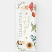 Zauberhafte Fee Birthday Mushroom Woodland Banner (Vertikal)