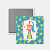 Zauberhafte Fee mit Zauberwand Magnet (Vorderseite/Rückseite)