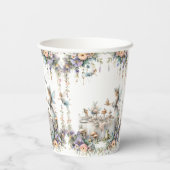 Zauberhafte Fee Tea Party Blumenmädchen Kinderdusc Pappbecher (Rückseite)