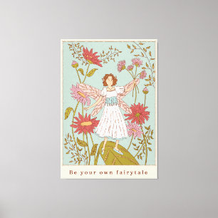 Zauberhafte Feengarten-Fantasie-Illustration Leinwanddruck