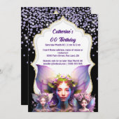 Zauberhafte Feenstaub-Glitzer-Girls Einladung (Vorne/Hinten)