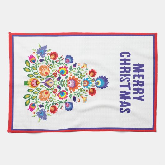 Zauberhafte Florals: Ein Yuletide-Tapisserie der F Geschirrtuch (Horizontal)