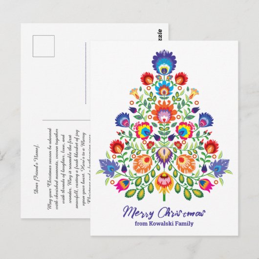 Zauberhafte Florals: Ein Yuletide-Tapisserie der F Postkarte (Vorne/Hinten)