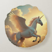 Zauberhafte Flügeldrachenmarkenname Rundes Kissen (Rückseite)