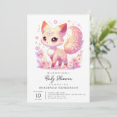 Zauberhafte Fox Babydusche Einladung (Stehend Vorderseite)