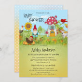 Zauberhafte Gartendusche Einladung (Vorne/Hinten)