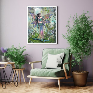 Zauberhafte Gartenfee Fantasy-Kunst von Molly Harr Poster