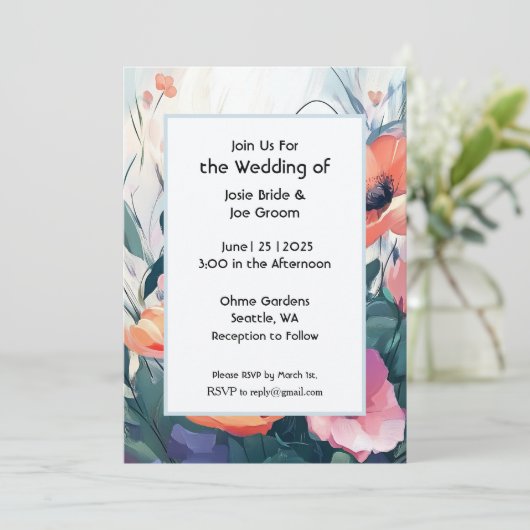 Zauberhafte Gartenhochzeit Einladung (Stehend Vorderseite)