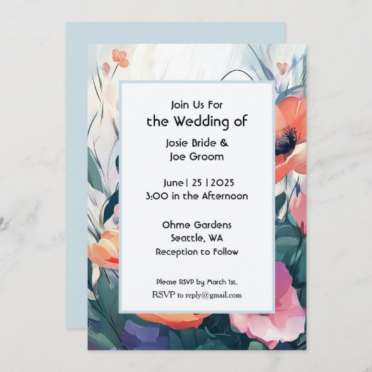 Zauberhafte Gartenhochzeit Einladung (Vorne/Hinten)