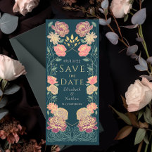 Zauberhafte Gartenhochzeit Save the Date pink grün