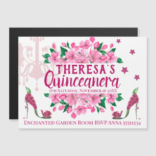 Zauberhafte Gartenmädchen - Lámpara rosa Magnetkarte