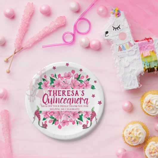 Zauberhafte Gartenmädchen - Lámpara rosa Pappteller (Party)