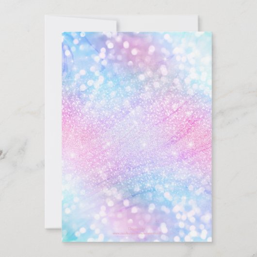 Zauberhafte Glitzer Glitzern rosa Design Einladung (Rückseite)