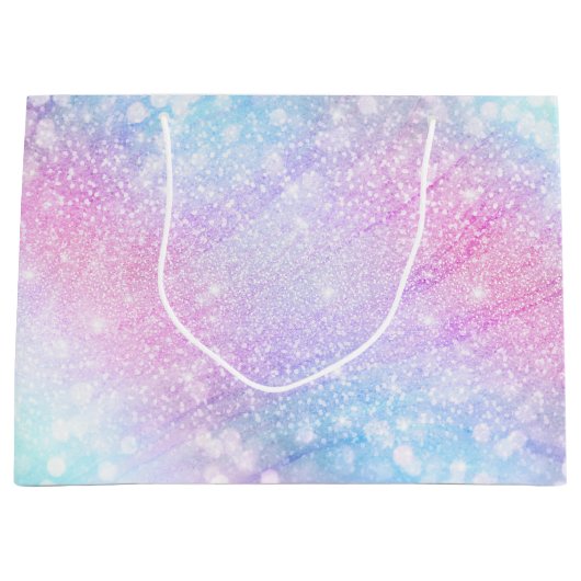 Zauberhafte Glitzer Glitzern rosa Design Große Geschenktüte (Vorderseite)