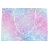 Zauberhafte Glitzer Glitzern rosa Design Große Geschenktüte (Rückseite)