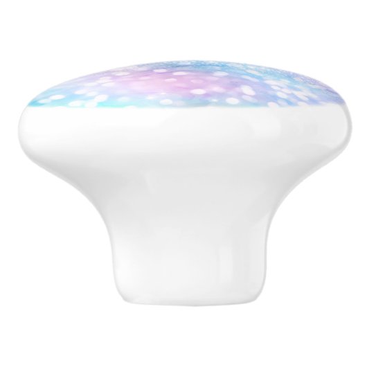 Zauberhafte Glitzer Glitzern rosa Design Keramikknauf (Seitenansicht)