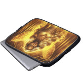 Zauberhafte goldene, elegante, funkelnde Flügel Laptopschutzhülle (Vorne Knopf)