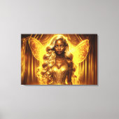 Zauberhafte goldene, elegante, funkelnde Flügel Leinwanddruck (Vorderseite)